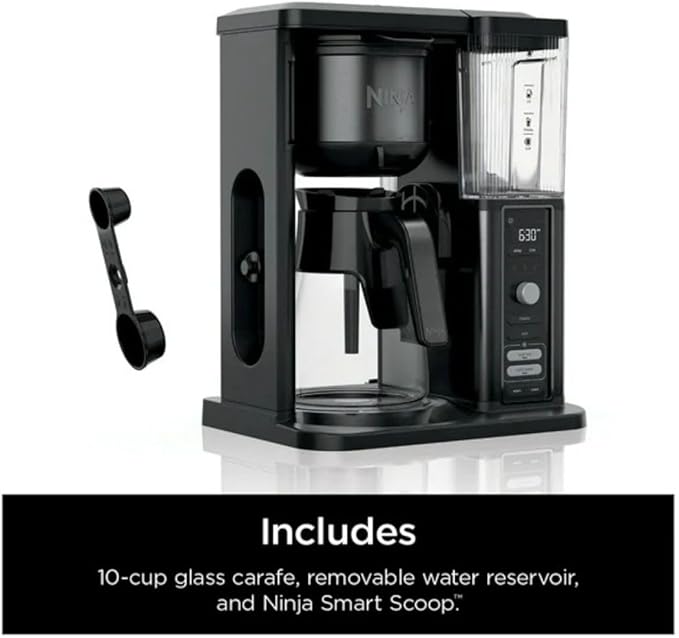 Ninja CM360 Hot & Iced Coffee Maker with Rapid Cold Brew, 50 oz Reservoir, 1550 W, 6 Brew Sizes & 4 Brew Styles, 24‑Hour Delay Brew, No Pods Required