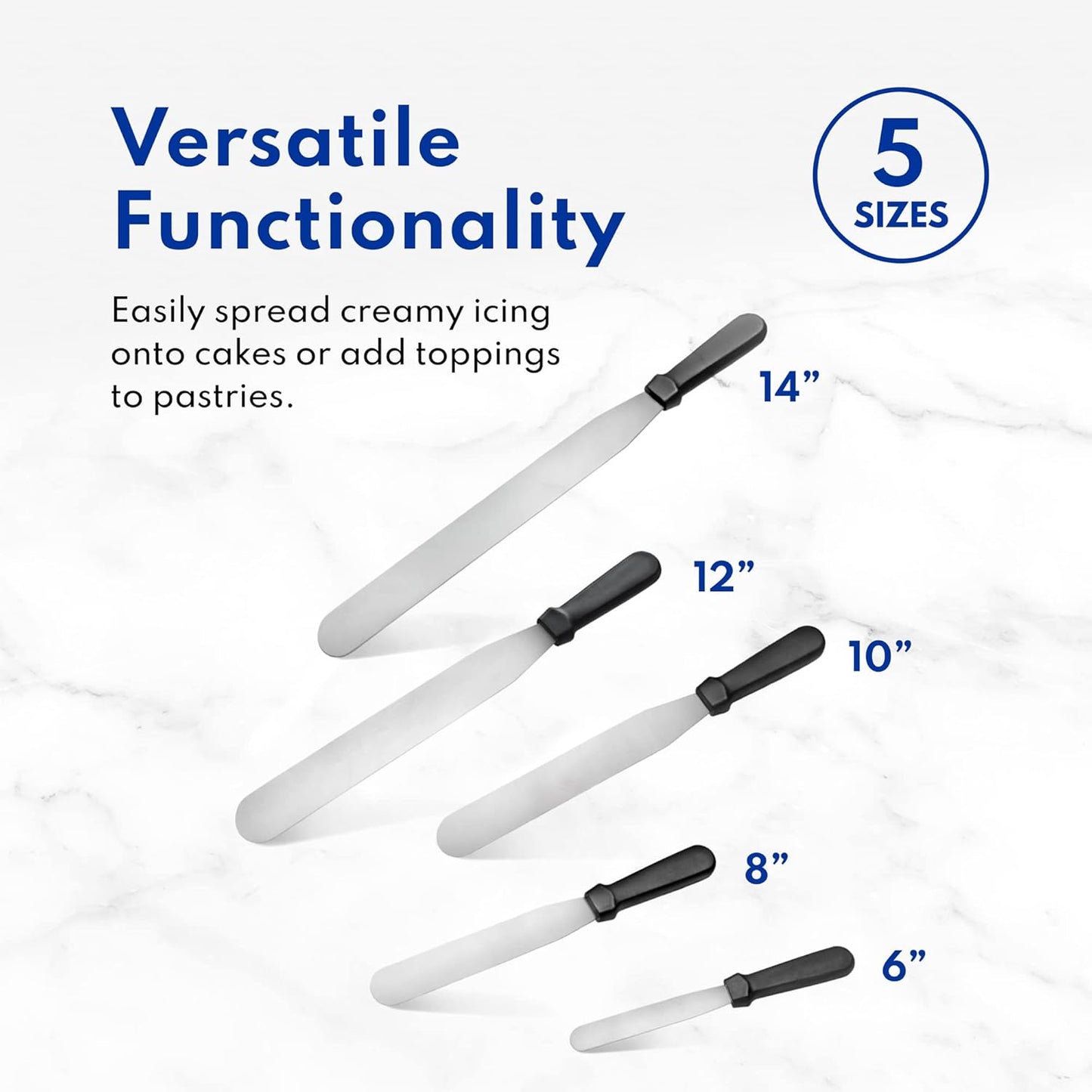 New Star Foodservice 38125 Straight Icing Spatula, 14-Inch Blade, 19-Inch Overall, Silver