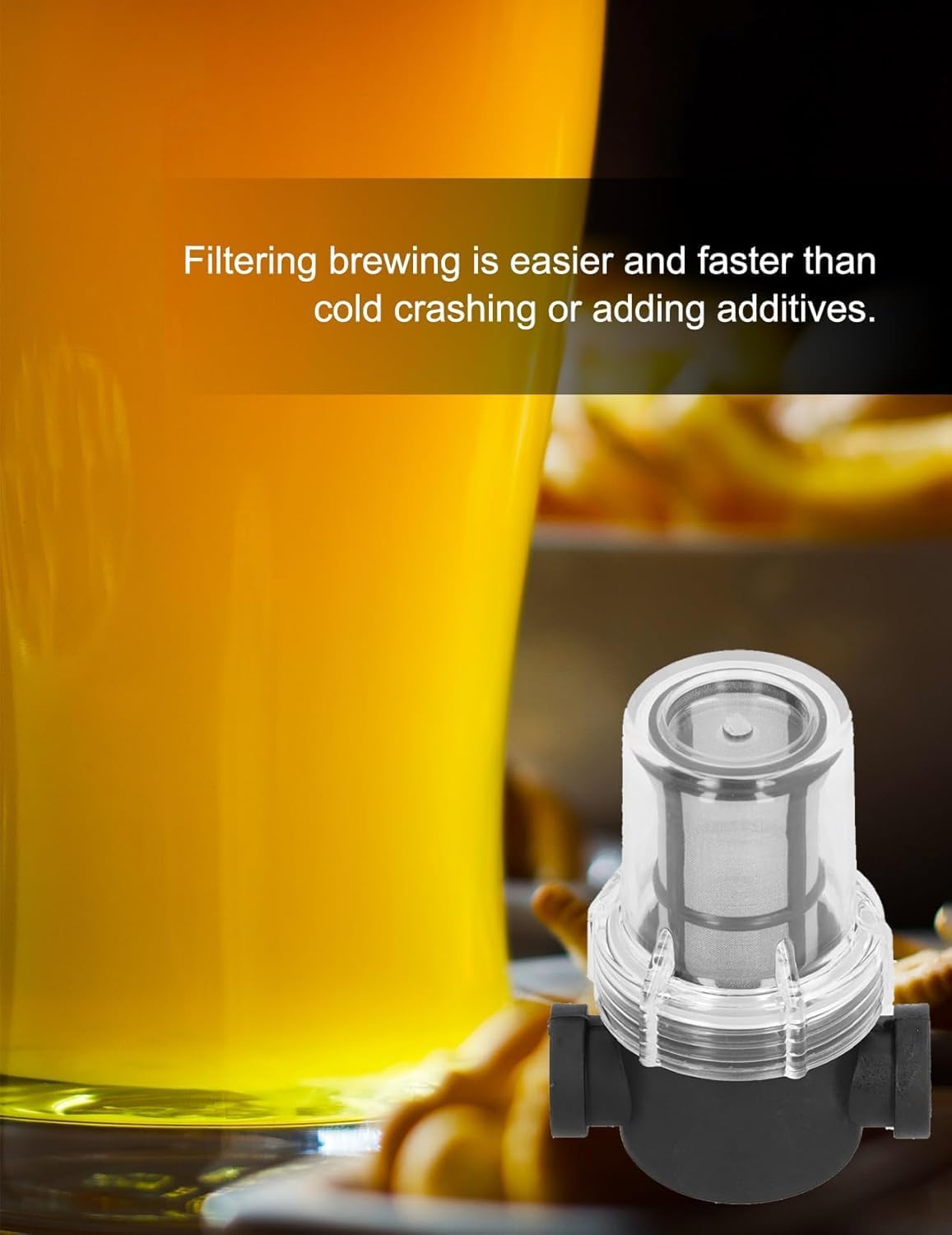 Inline Beer Filter, 100 Mesh 150 Micron Water Filter Plastic T Strainer Filtration Device, Gravity Feeding of Siphon Tube Brewing for Home Brewing Supplies (100 Mesh 150 Micron)