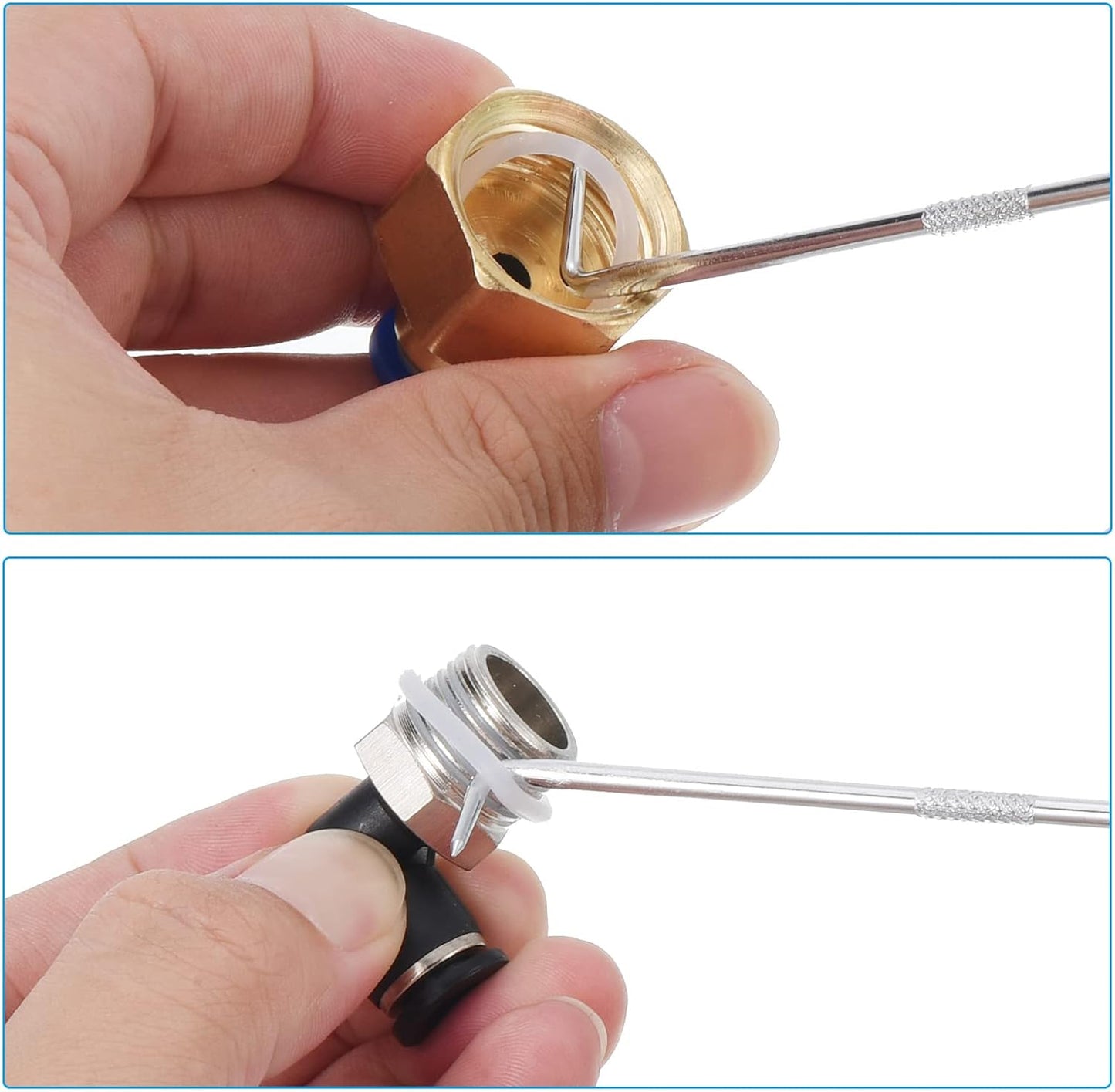 PATIKIL O-Ring 90 Degree Picks 142mm, 2 Pcs Oil Seal Gasket Precision Screwdriver Puller Remover Removal Tool, Yellow