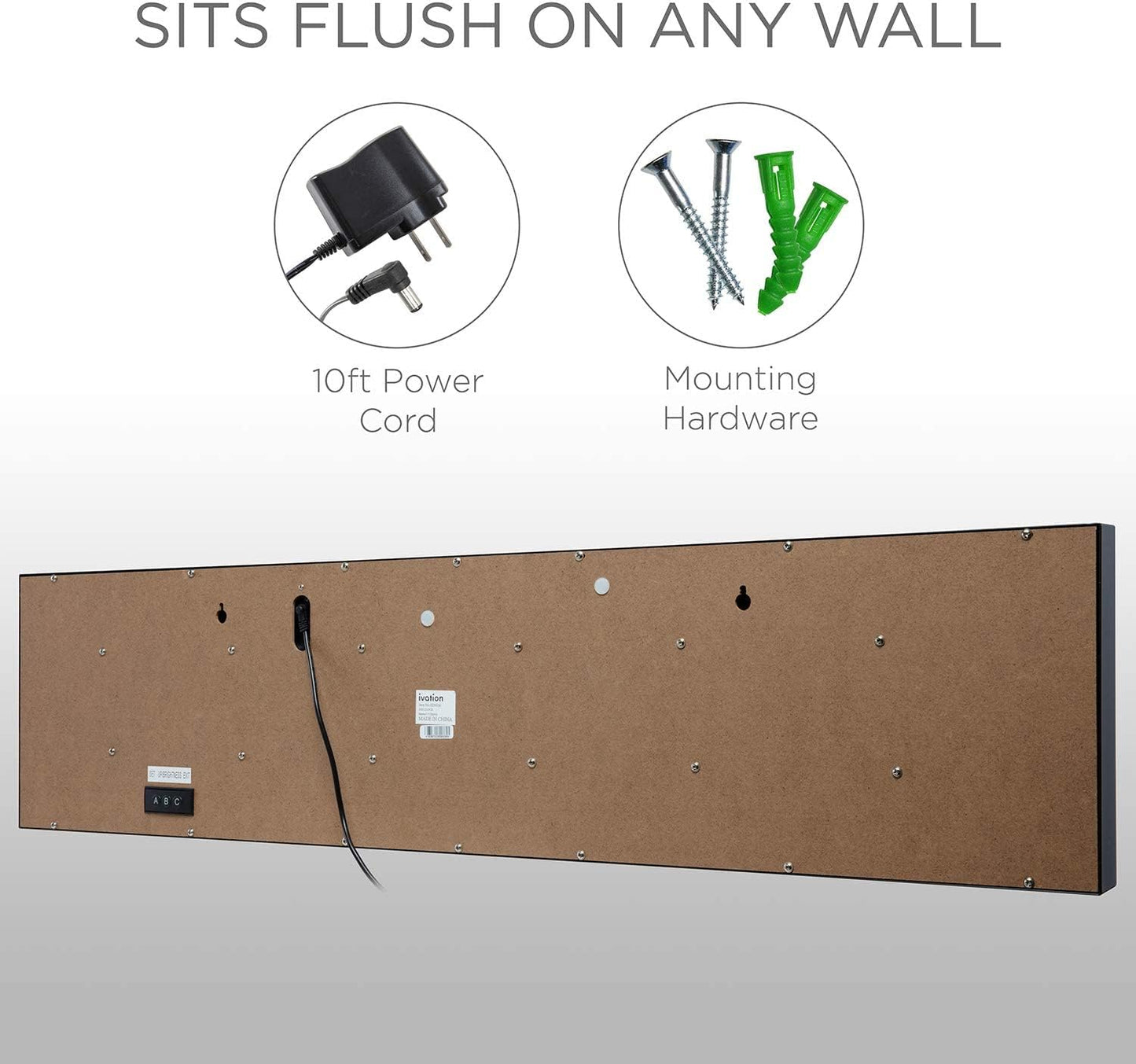 Ivation Huge Oversized 60" Large Digital LED Clock | Big Digital Clock w/Multi-Function Display – Stopwatch, Timer, Alarms, Temp & Date | 6 Brightness Levels, Time Memory & Remote (Red)