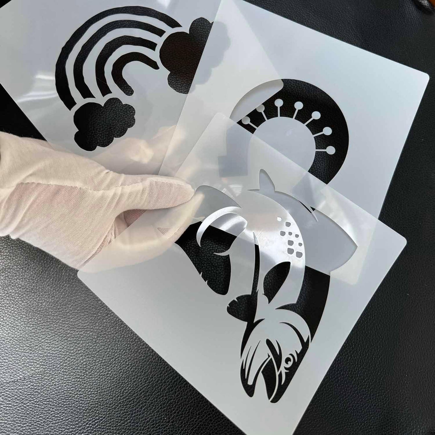 MAGJUCHE Hibiscus Stencil 12 Inches, Reusable Spring Flower Stencil for Painting DIY Crafts Decor