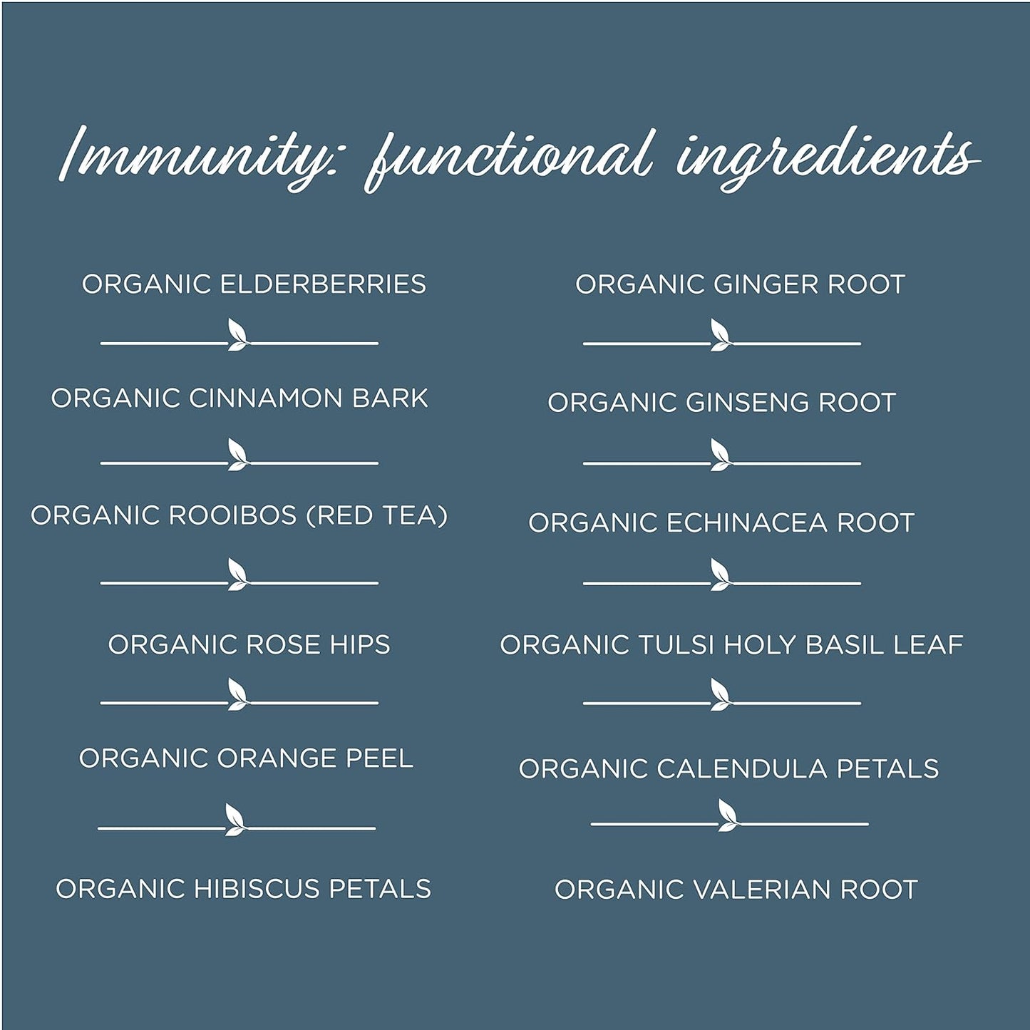 The Tea Spot Organic Immunity Tea with Natural Vitamin C for Immune Support|Blend of Adaptogens, Elderberry, Orange Peel, Ginger, Basil, Lemon Peel & Valerian Root | Caffeine-Free 15 Tea Bags