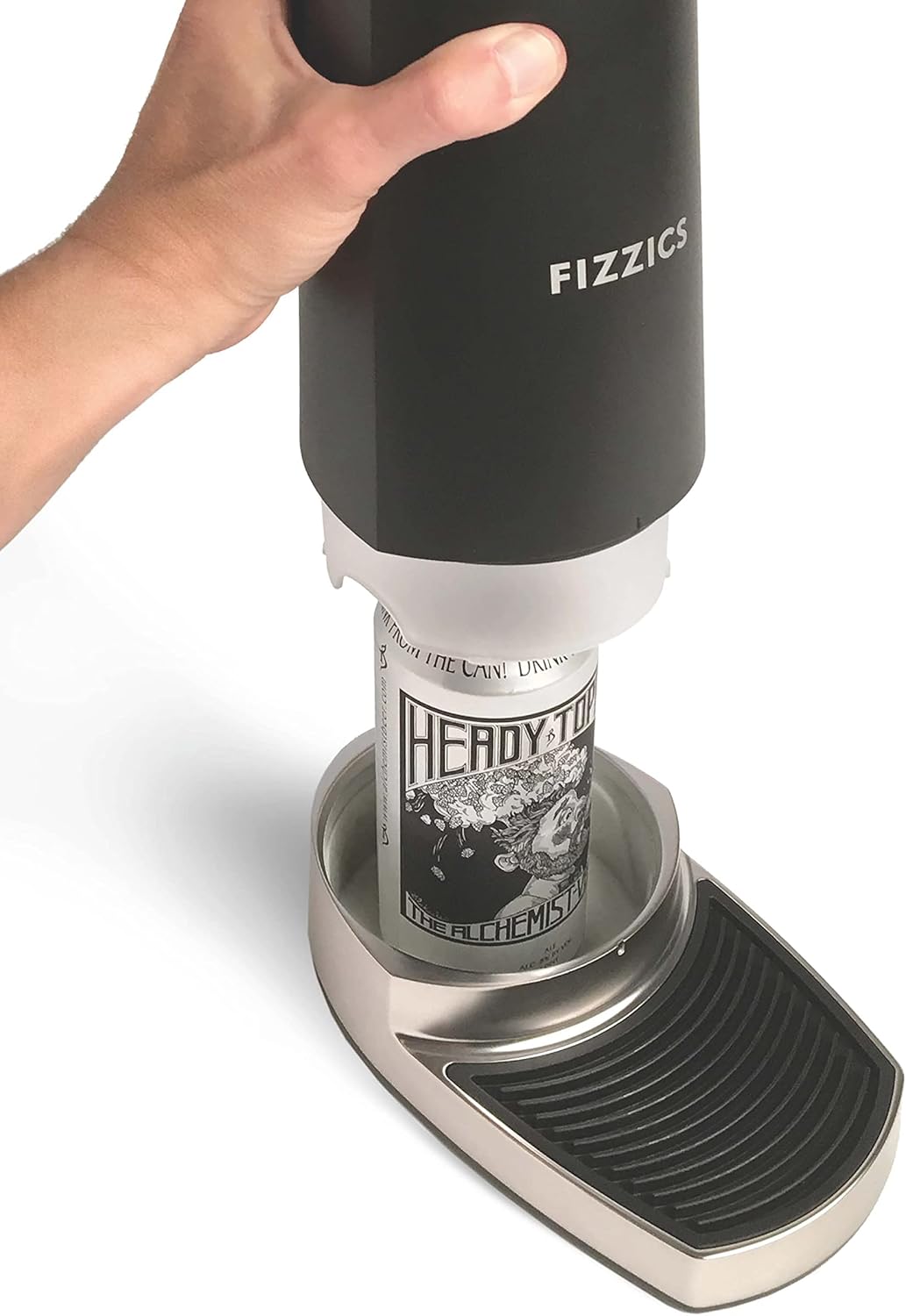 FIZZICS - DraftPour Beer Dispenser - Converts Any Can or Bottle Into a Nitro-Style Draft, Gift for Men and Beer Enthusiast, Beer Tap Draft Machine - Carbon (Pack of 4)
