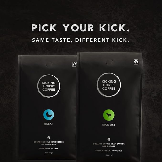 Kicking Horse Coffee, Swiss Water Process, Whole Bean, 2.2 Pound - Organic Whole Bean Coffee Decaffeinated