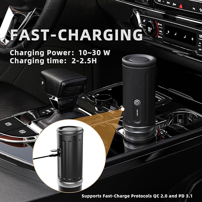 CERA+ Portable Espresso Machine 5-8 Cups per Charge, Self-Heating 20 Bar, NS Pods & Ground Coffee, CERApresso Electric Travel Coffee Maker for Outing, Working, Camping (Arabica Green)