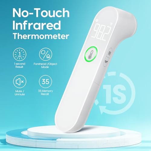 Thermometer for Adults and Kids, Fast Accurate Baby Thermometer, Fever Alarm & Mute Mode, Baby Essentials - Lifetime Support