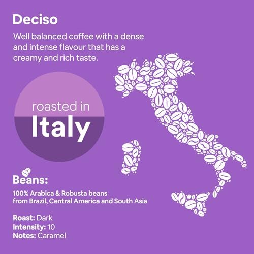 WOKEN COFFEE Compostable Nespresso Pods - Deciso Dark Roast Italian Espresso Coffee Capsules Compatible With Nespresso Coffee Machine (100 Pod Count, 10 Boxes)