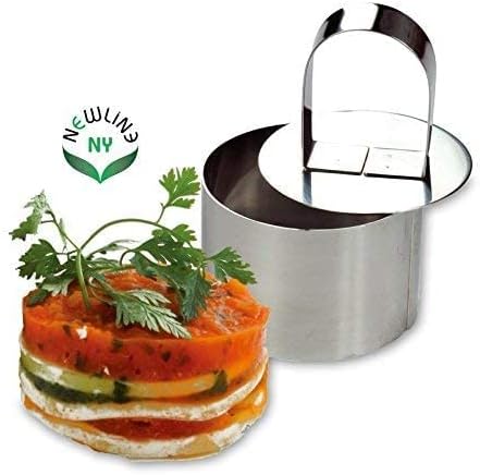 NewlineNY Stainless Steel Dessert Rings (12 Pcs) Round Square Rectangular Appetizers Molded Salads, Cakes Mousse Molding Layering Cake Cutter
