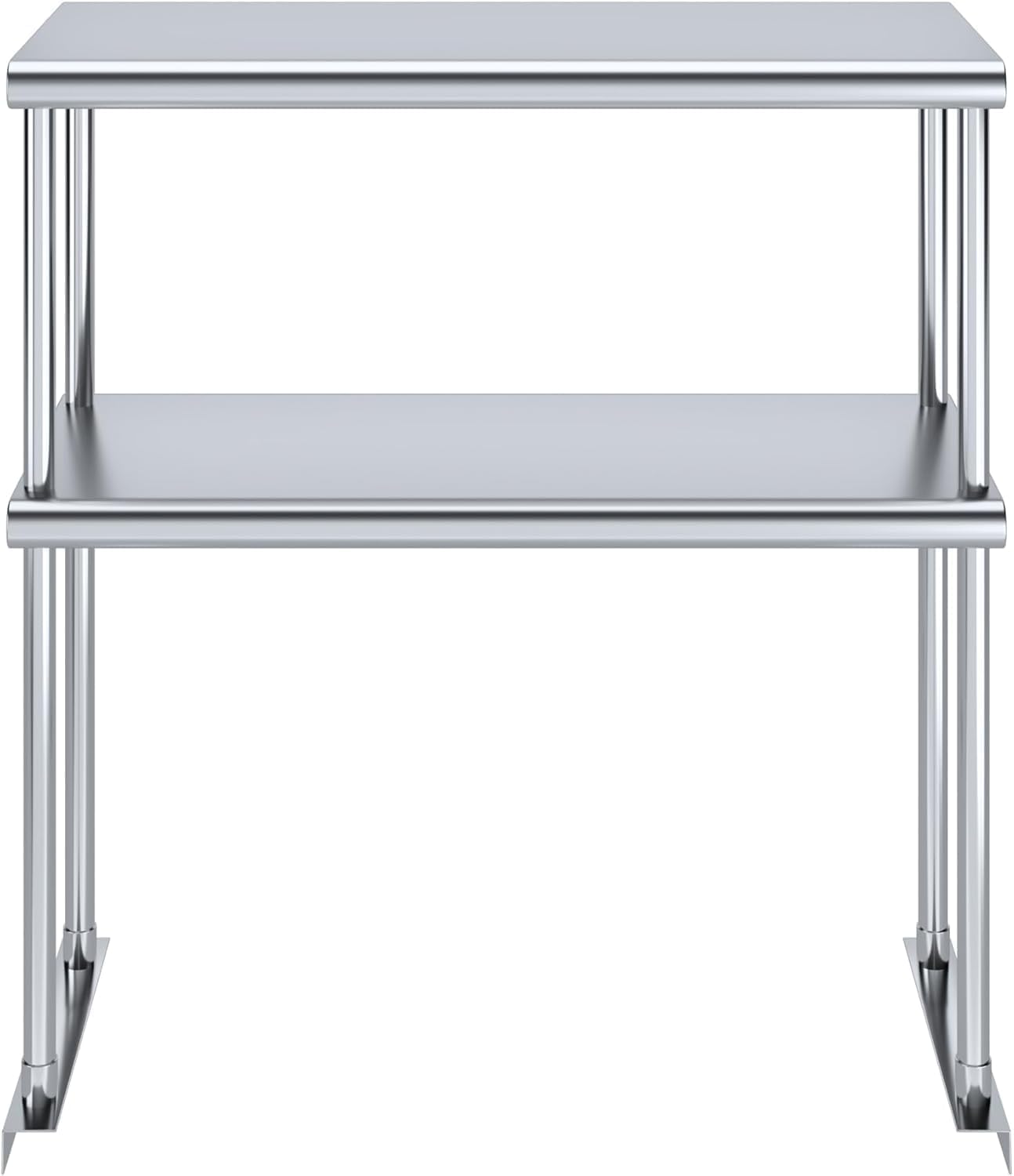 NSF Certified 18 Gauge Heavy Duty Stainless Steel Double overshelf with Brackets for Kitchens, Utility Rooms, Storage, Offices & Home
