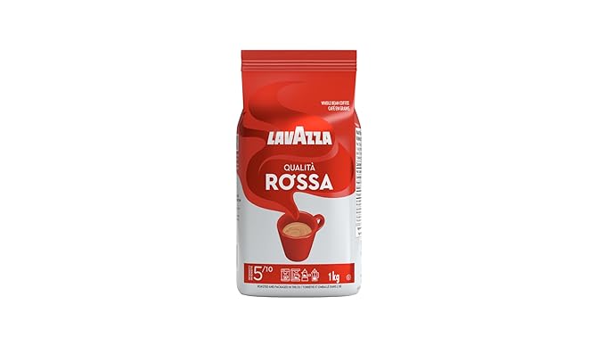 Lavazza Qualità Rossa Whole Bean Coffee, Medium Roast, Arabica and Robusta Blend, 2.2 lb Bag (Pack of 1)