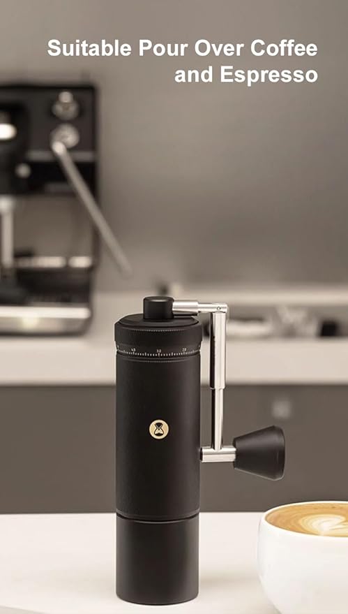 TIMEMORE Chestnut S3 Coffee Grinder with External Point to Point Precision Digital Adjustment, Stainless Steel S2C890 Burr, 30g Capacity, Suitable for Travel/Camping.(S3 Black)
