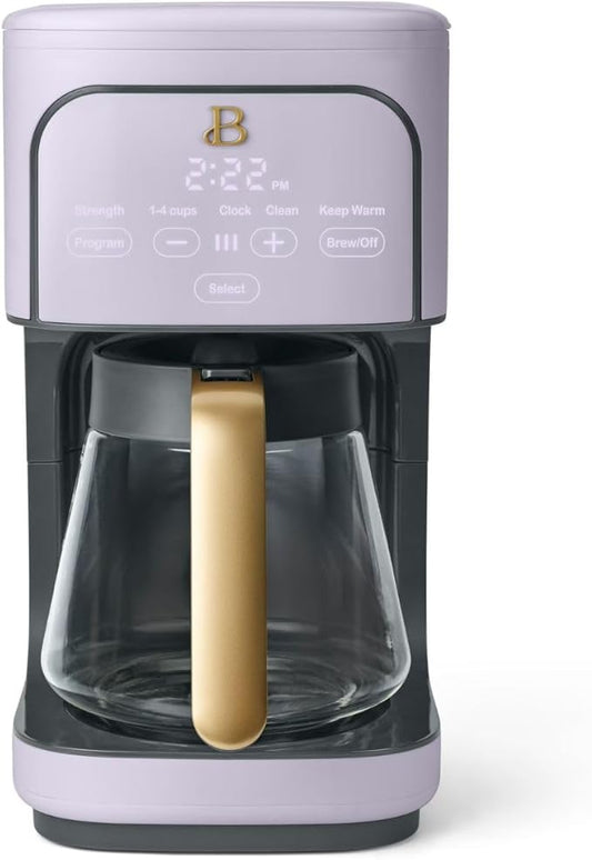 Beautiful 12-Cup Programmable Coffee Maker – Auto Brew, Digital Timer, Glass Carafe (Lavender)