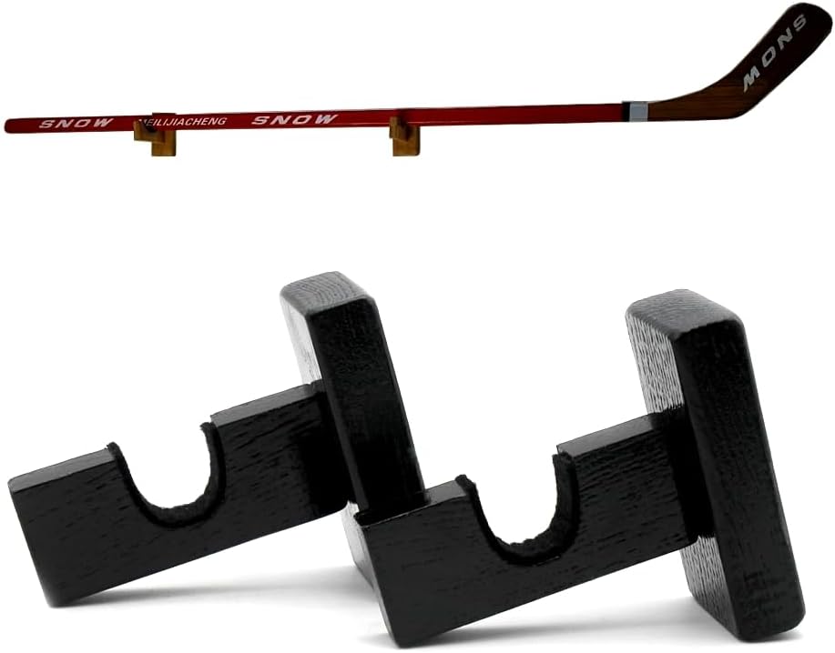 Bijun Hockey Stick Wall Mount, Hockey Puck Display Case, Horizontal Hockey Stick Hanger Holder, Hockey Stick Horizontal Rack