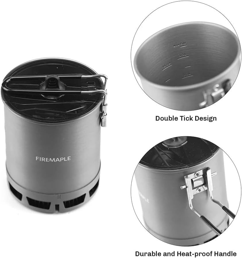 Fire-Maple Petrel Ultralight Pot- High Efficiency Aluminum Camping and Backpacking Pot with Heat-Proof Handle, Portable and Compact