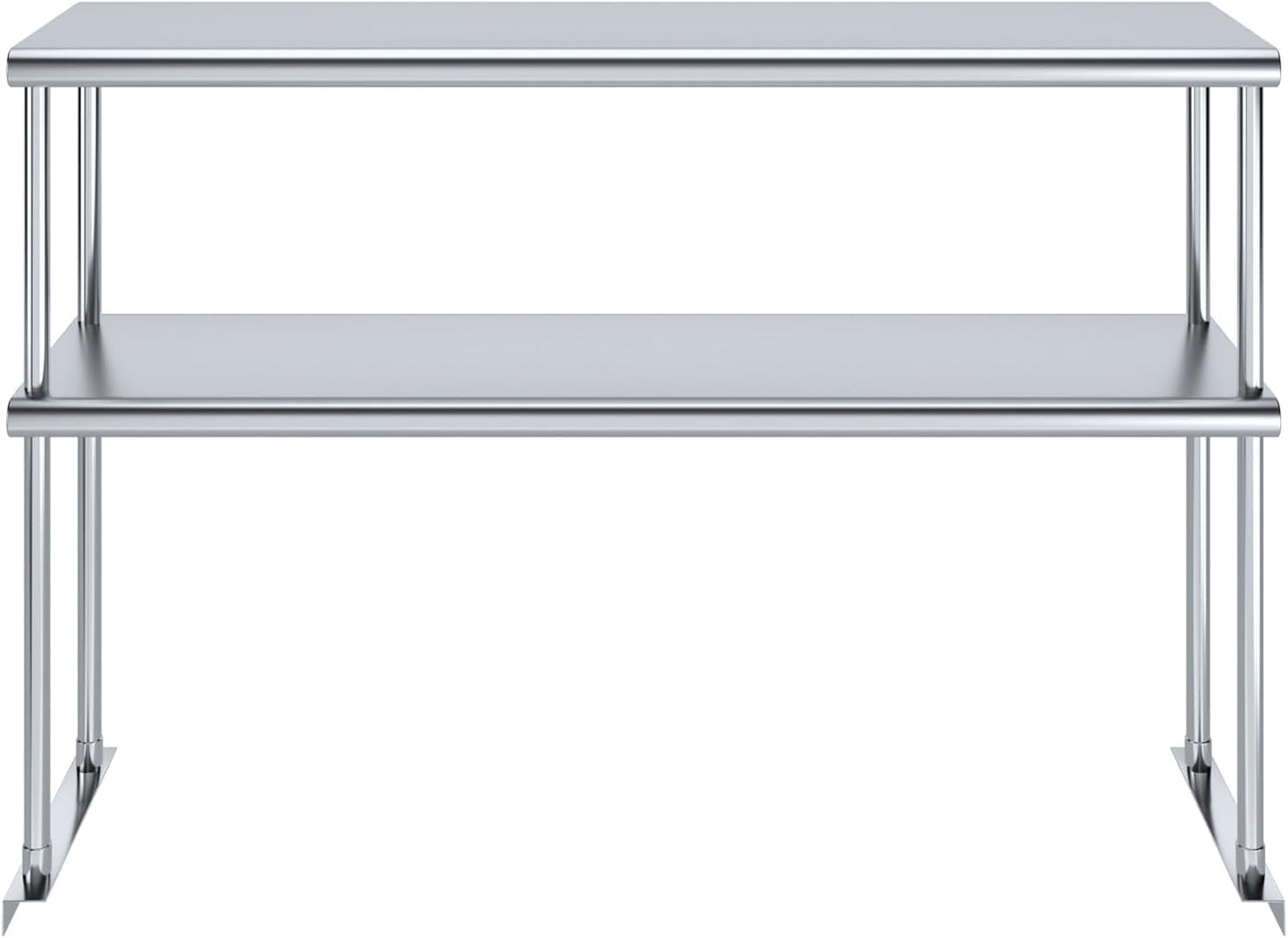 NSF Certified 18 Gauge Heavy Duty Stainless Steel Double overshelf with Brackets for Kitchens, Utility Rooms, Storage, Offices & Home