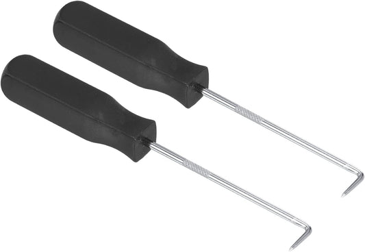 PATIKIL O-Ring 90 Degree Picks 142mm, 2 Pcs Oil Seal Gasket Precision Screwdriver Puller Remover Removal Tool, Black