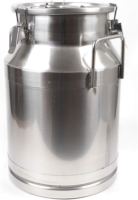 0.04 inch Thickened Stainless Steel Milk Can Large Liquid Container Storage,Stainless Steel Milk Bucket With Sealing Lid and Carry Handle,for Wine, Oil Storage Transport (30L/8 Gal)