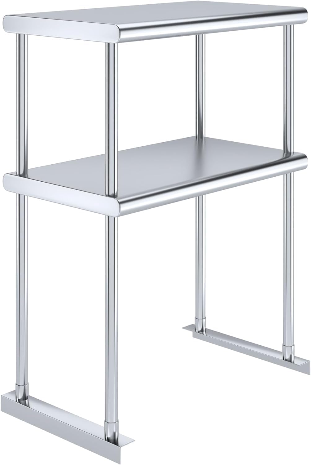 NSF Certified 18 Gauge Heavy Duty Stainless Steel Double overshelf with Brackets for Kitchens, Utility Rooms, Storage, Offices & Home