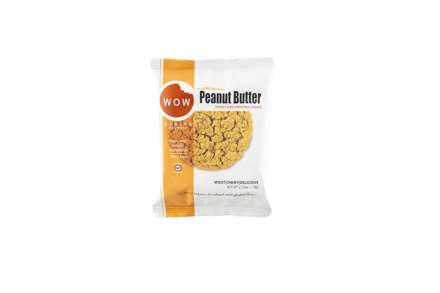 WOW Baking Company Gluten-Free Cookies, Peanut Butter, 2.75 Ounce (Pack of 12)