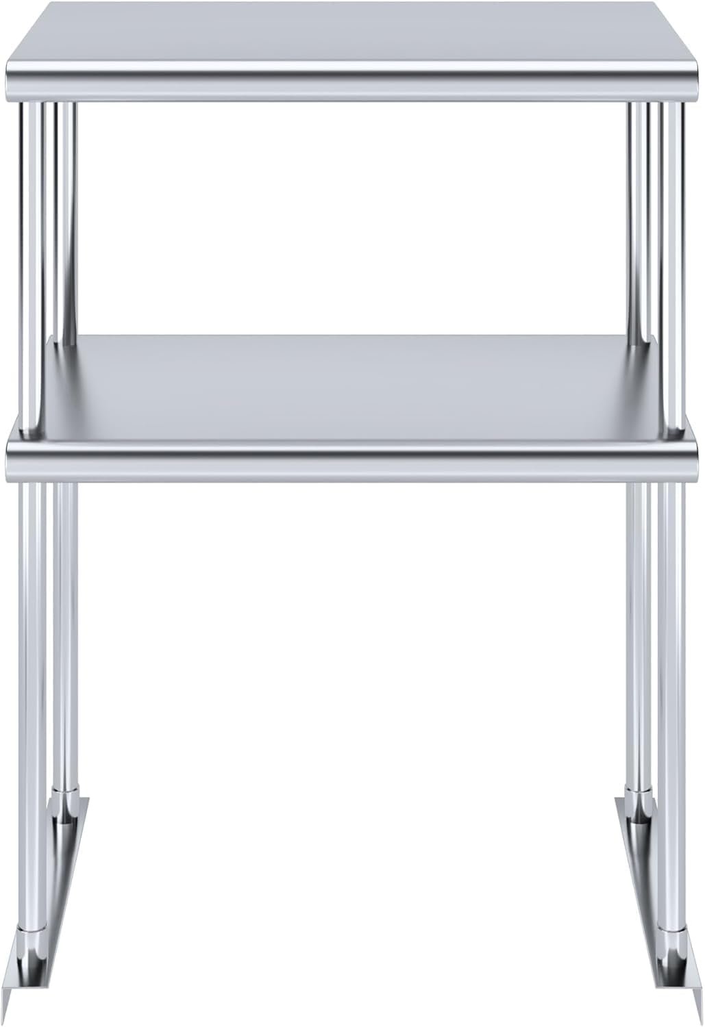 NSF Certified 18 Gauge Heavy Duty Stainless Steel Double overshelf with Brackets for Kitchens, Utility Rooms, Storage, Offices & Home