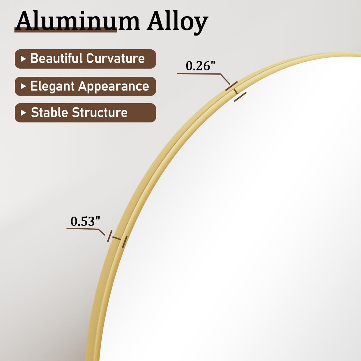 VooBang Oversized Full Length Mirror, 71" x 30" Arch Floor Mirror with Stand, Aluminum Alloy Frame Full Body Mirror for Bedroom Bathroom Living Room Decor, Gold