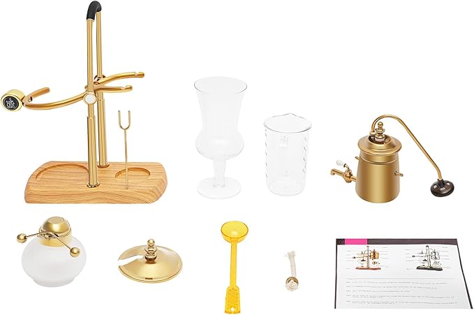 Belgium Royal Family Balance Coffee Maker，Luxury Royal Family Balance Syphon Siphon Vacuum Brewing System，Gold Vintage Classic Retro Coffee Pot
