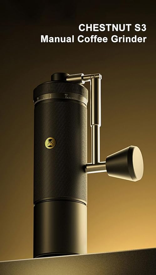 TIMEMORE Chestnut S3 Coffee Grinder with External Point to Point Precision Digital Adjustment, Stainless Steel S2C890 Burr, 30g Capacity, Suitable for Travel/Camping.(S3 Black)