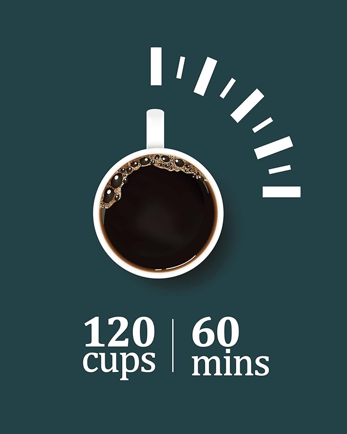 120 Cup Commercial Coffee Urn - 18l Large Capacity Stainless Steel Coffee Maker, Fast Brew/Rapid Extraction with Automatic Temperature Control & Faucet, Food-Grade 304 Hot Coffee/Hot Water Dispenser