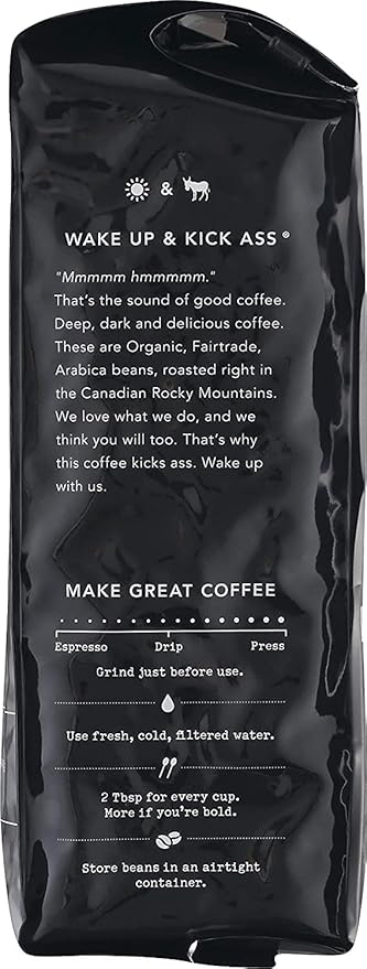 Kicking Horse Coffee, Kick Ass, Dark Roast, Whole Bean, 10 oz - Certified Organic, Fairtrade, Kosher Coffee (Pack of 6),10 Ounce (Pack of 6)