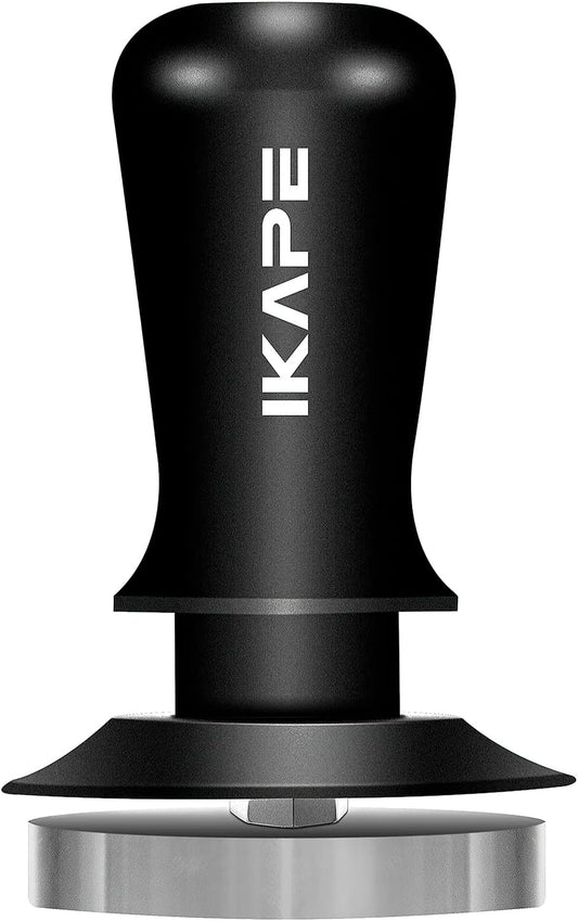 IKAPE 51mm Espresso Tamper, Premium Barista Coffee Tamper with Calibrated Spring Loaded, 100% Flat Stainless Steel Base Tamper for Espresso Machine(Black)