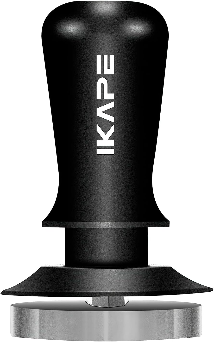 IKAPE 58.35mm Espresso Tamper, Premium Barista Coffee Tamper with Calibrated Spring Loaded, 100% Stainless Steel Base Tamper Compatible with Espresso Machine Rancilio, Gaggia Bottomless Portafilter