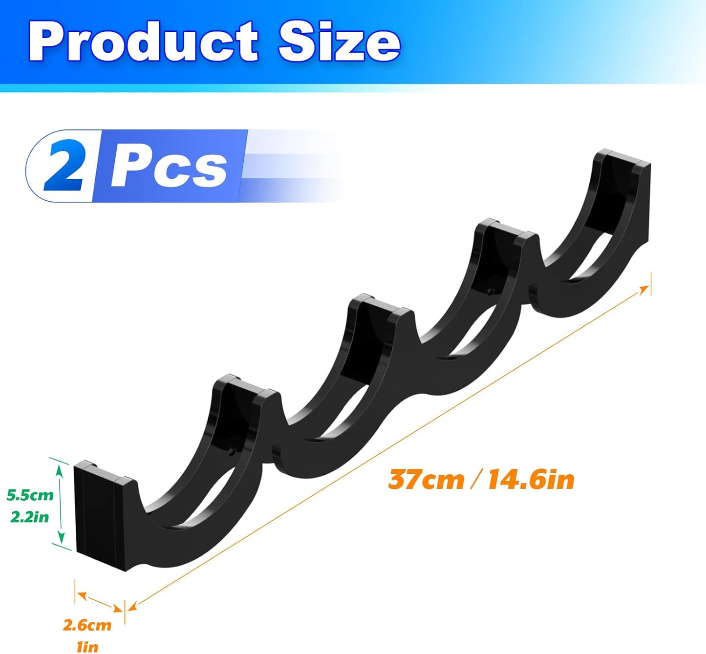 Cosmos 2 Pcs Hockey Puck Display Case Acrylic Hockey Puck Holder for 4 Pucks, Wall Mount Ice Hockey Puck Display Shelf Storage Rack for Collecting Pucks and Room Decoration, 14.6 x 2.2 x 1 in (Black)