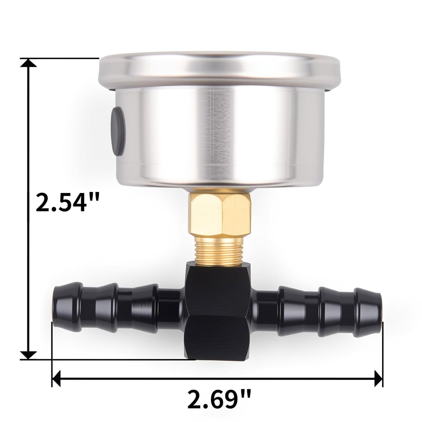 Universal 0-100psi Fuel Pressure Gauge 1/8" NPT Oil Press Gauge with 5/16" Barb Inline Fuel Pressure Gauge Fitting Adapter