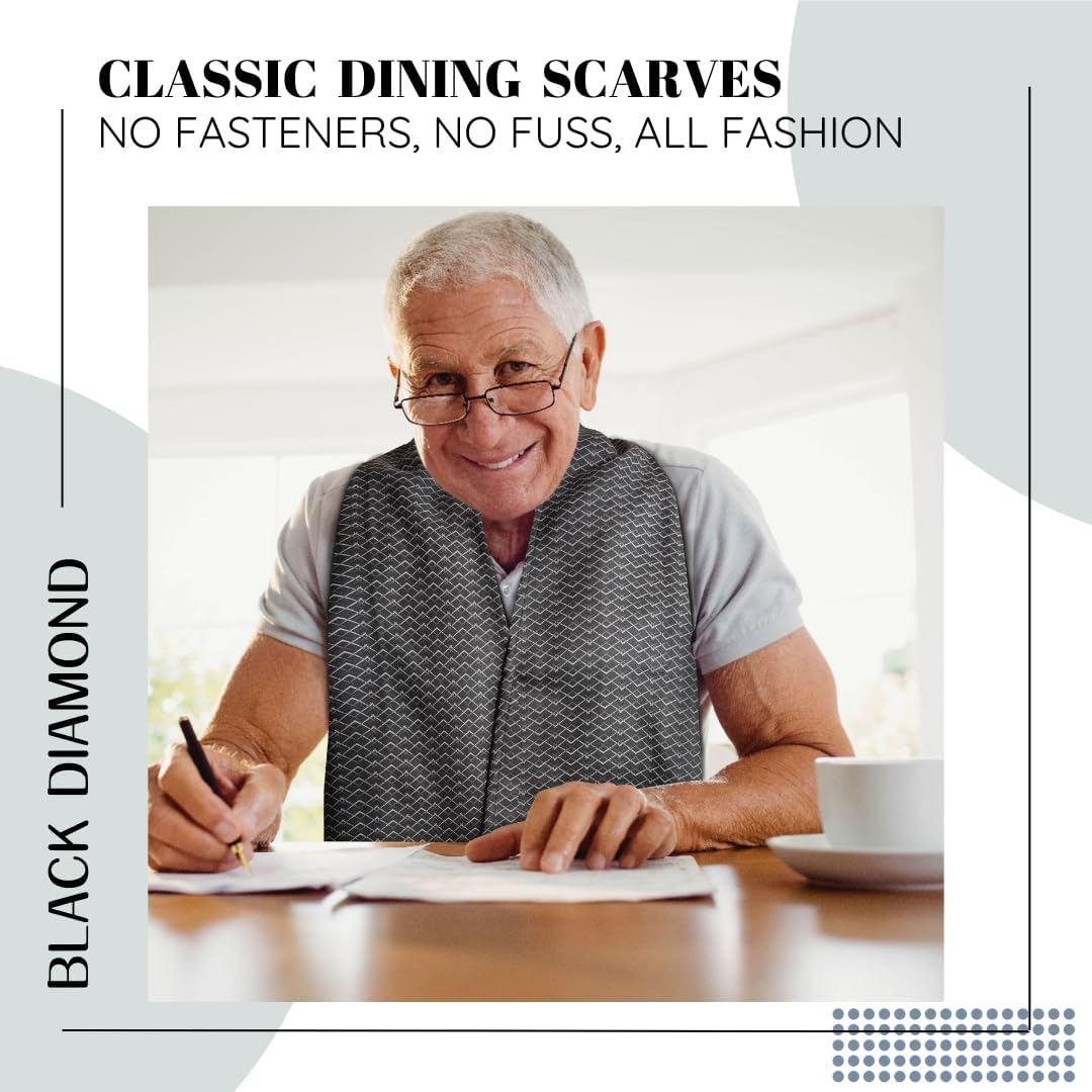 Adult Bib Scarf - Dignified Alternative to Bibs | Washable and Reusable Clothing Protectors for Eating