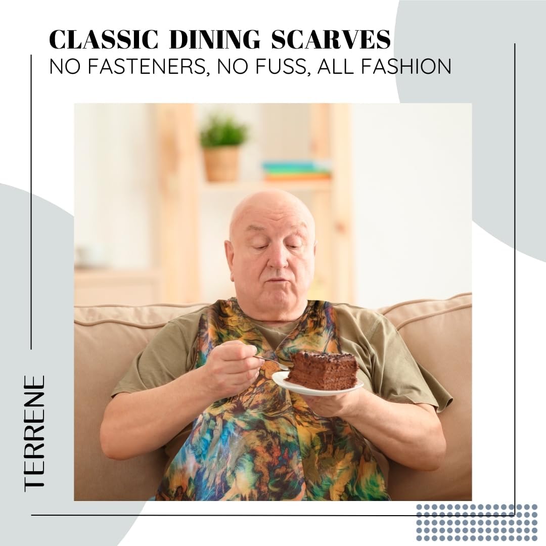 Adult Bib Scarf - Dignified Alternative to Bibs | Washable and Reusable Clothing Protectors for Eating