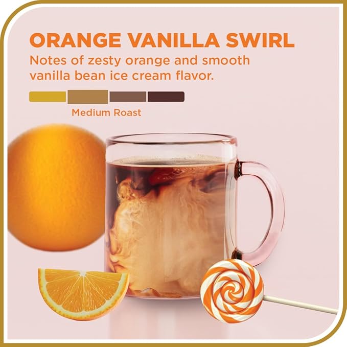Don Francisco's Orange Vanilla Swirl Whole Bean Coffee, Medium Roast – Flavored 100% Arabica,20 oz Bag, Premium Coffee for Drip, Pour Over & French Press