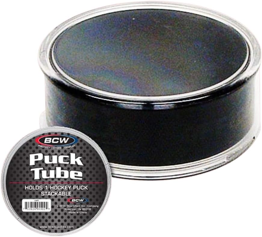 BCW Hockey Puck Tube Display Case - 2 ct - Crystal Clear, Stackable & Snug Fit