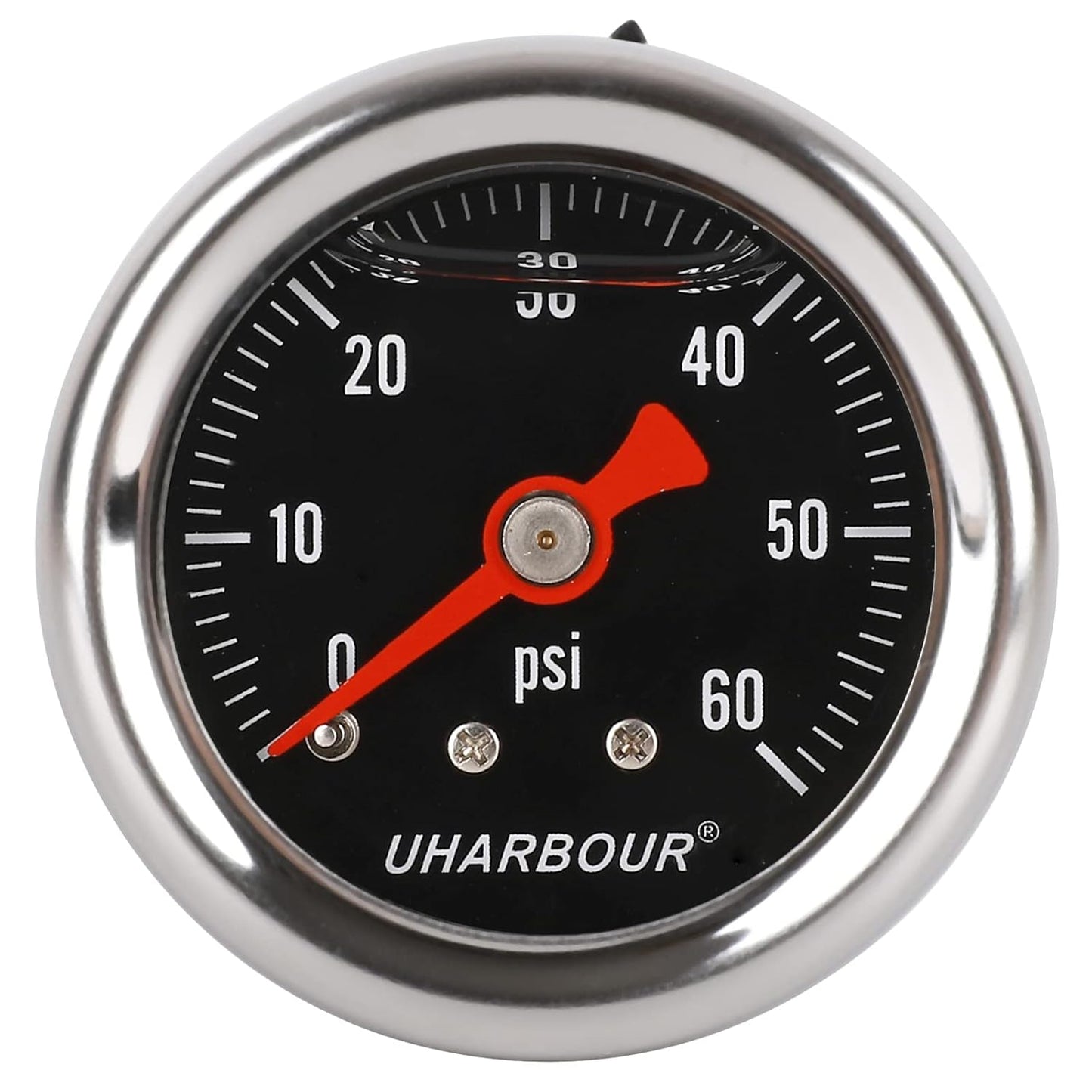 Glycerin Filled Pressure Gauge with 304 Stainless Steel Case, 1-1/2" Black Dial, 0-60Psi, High Accuracy, 1/8" NPT Center Back Mount…