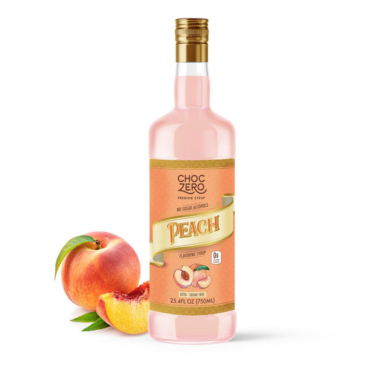 ChocZero Peach Syrup – Sugar Free Flavoring Syrup for Coffee, Tea & Cocktails – Keto Friendly, Low Carb, No Sugar Alcohols, Vegan & Gluten Free – 25.4 Fluid Ounces