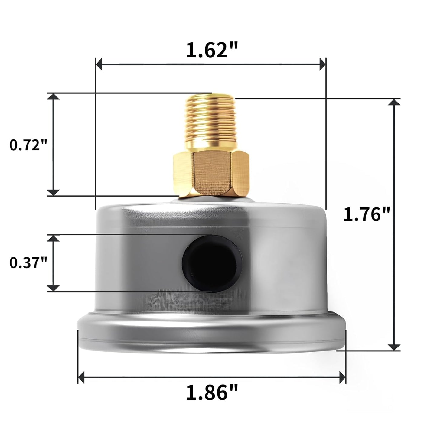 Universal 0-100psi Fuel Pressure Gauge 1/8" NPT Oil Press Gauge with 10AN Male Flare to -10 Female Swivel Fuel Pressure Take Off Fitting Adapter