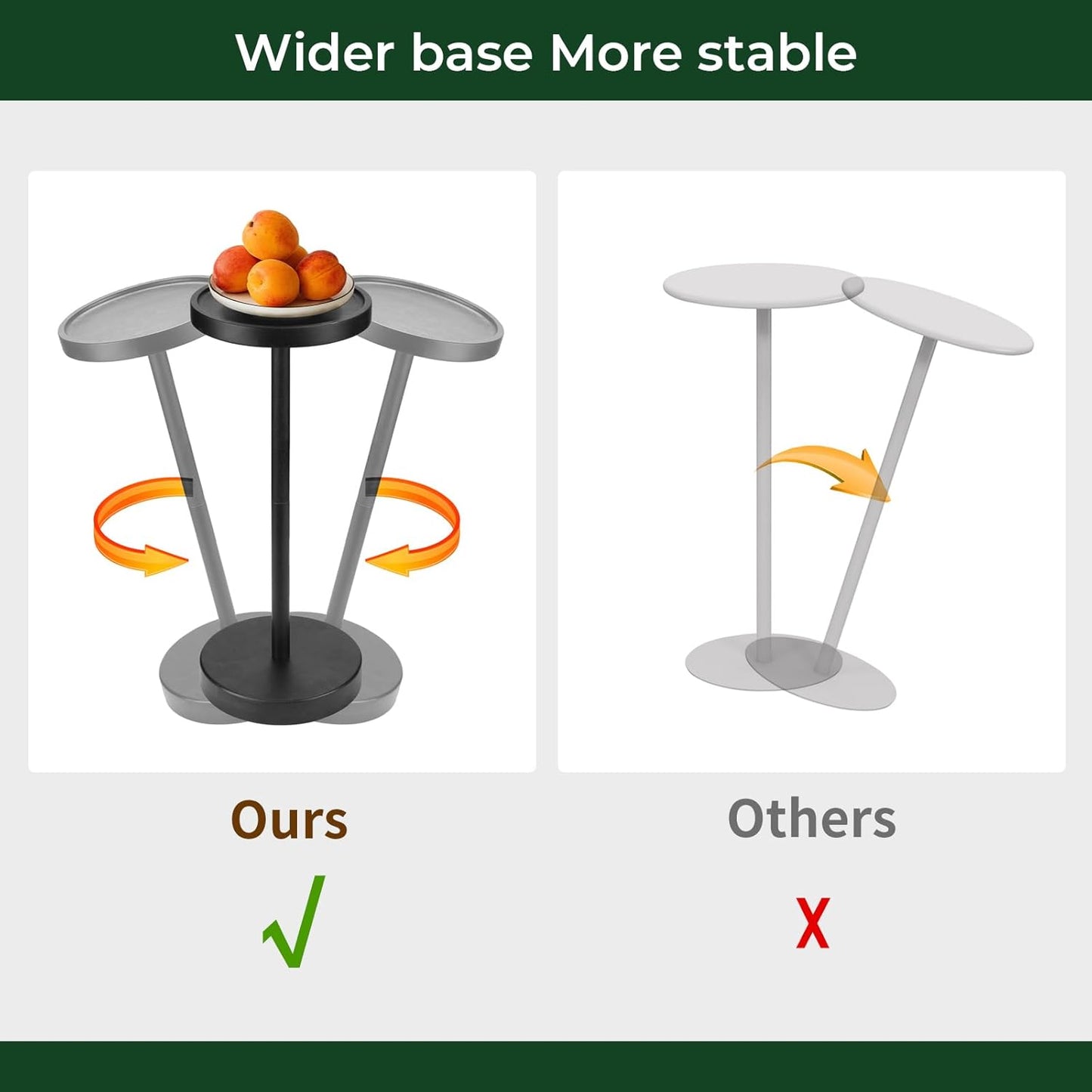 Solid Wood Pedestal Side Table Black Color, Drink Pedestal, End Corner Table Small Round Martini Table