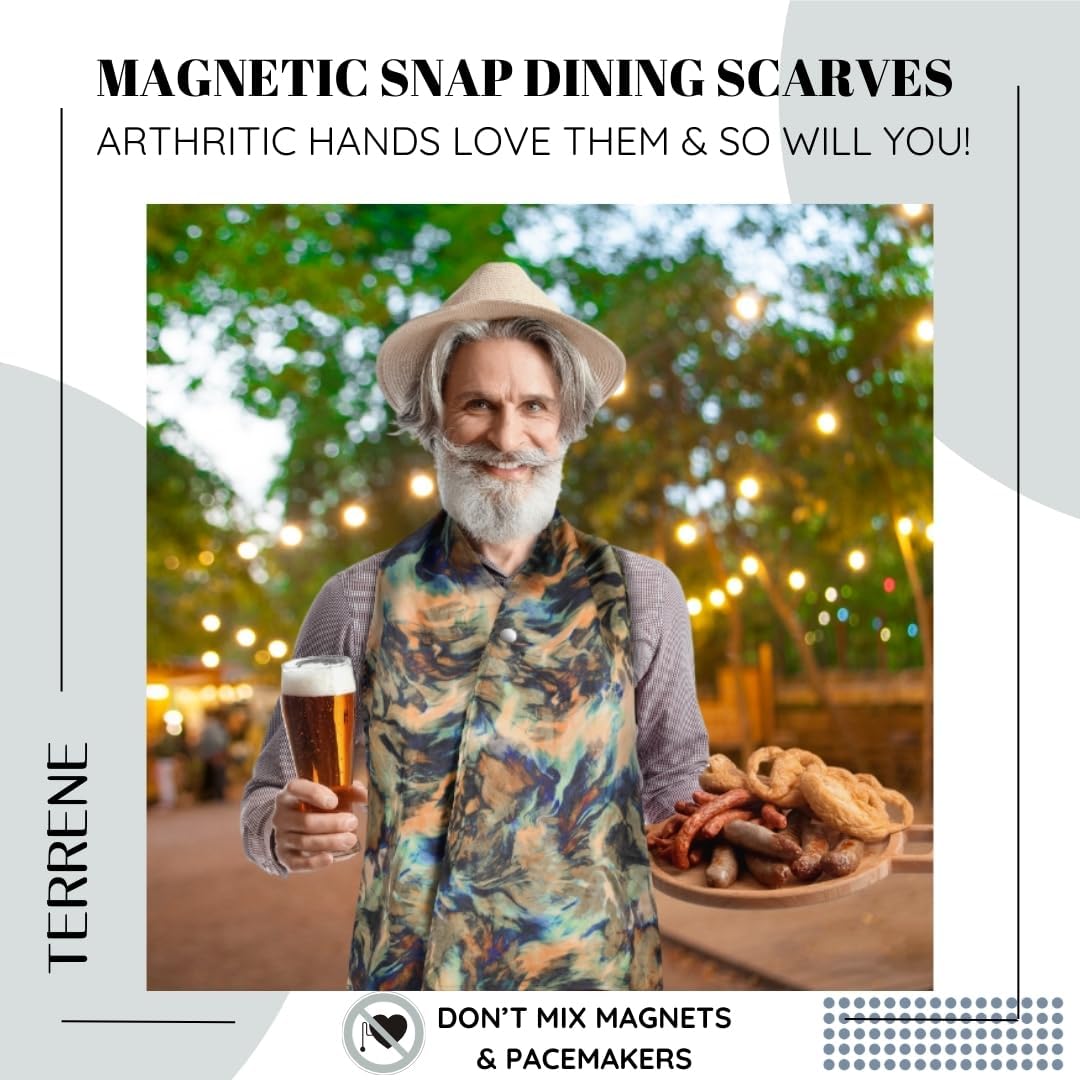 Adult Bib Scarf - Dignified Alternative to Bibs | Washable and Reusable Clothing Protectors for Eating