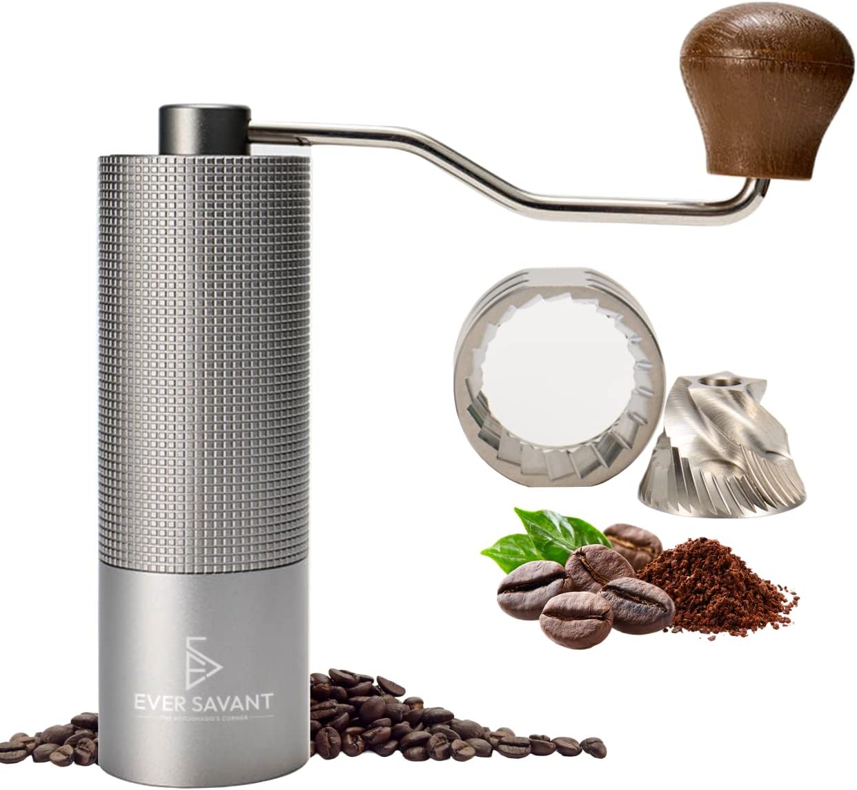 Manual Coffee Grinder - Conical Stainless Steel Burr - 25 Setting Adjustable Grind - Espresso, Drip, French Press-Home/Office/Travel Handheld Portable Coffee Bean Grinder - 25g Capacity