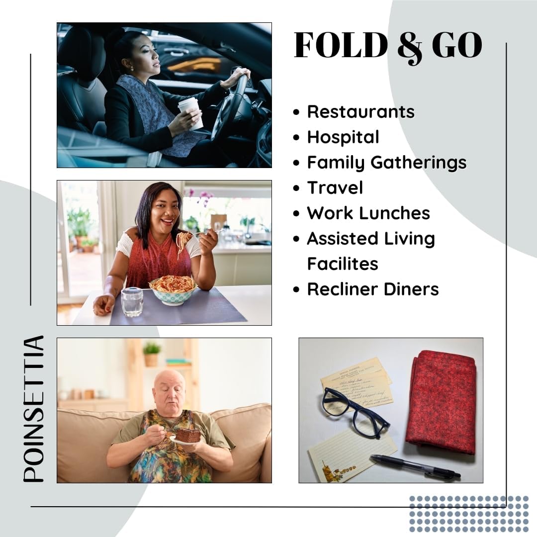 Adult Bib Scarf - Dignified Alternative to Bibs | Washable and Reusable Clothing Protectors for Eating