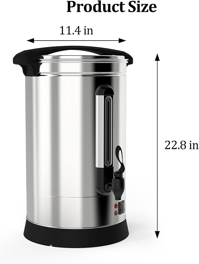 120 Cup Commercial Coffee Urn - 18l Large Capacity Stainless Steel Coffee Maker, Fast Brew/Rapid Extraction with Automatic Temperature Control & Faucet, Food-Grade 304 Hot Coffee/Hot Water Dispenser
