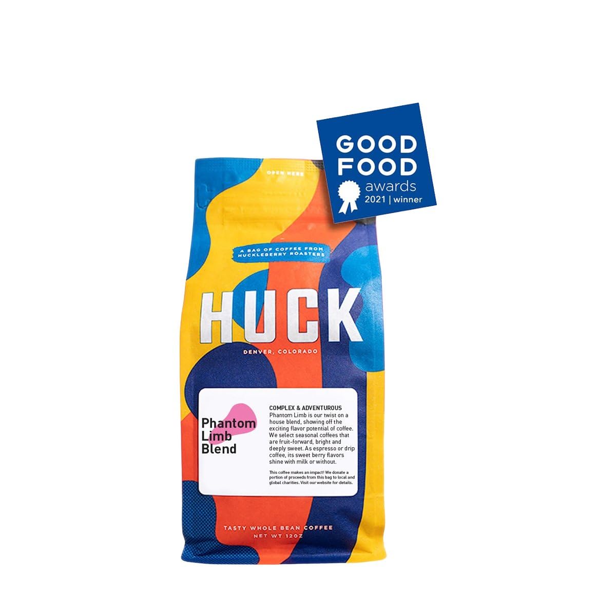 Phantom Limb - Roasted by Huckleberry Roasters - Whole Bean Coffee - 2 Pound Bag