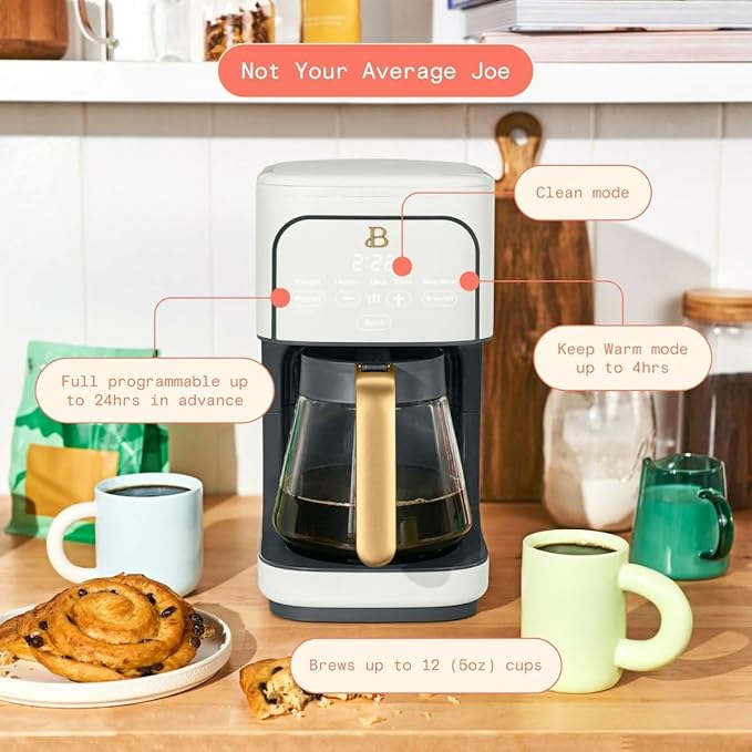 Beautiful 12 cup Programmable Coffee Maker (White Icing)