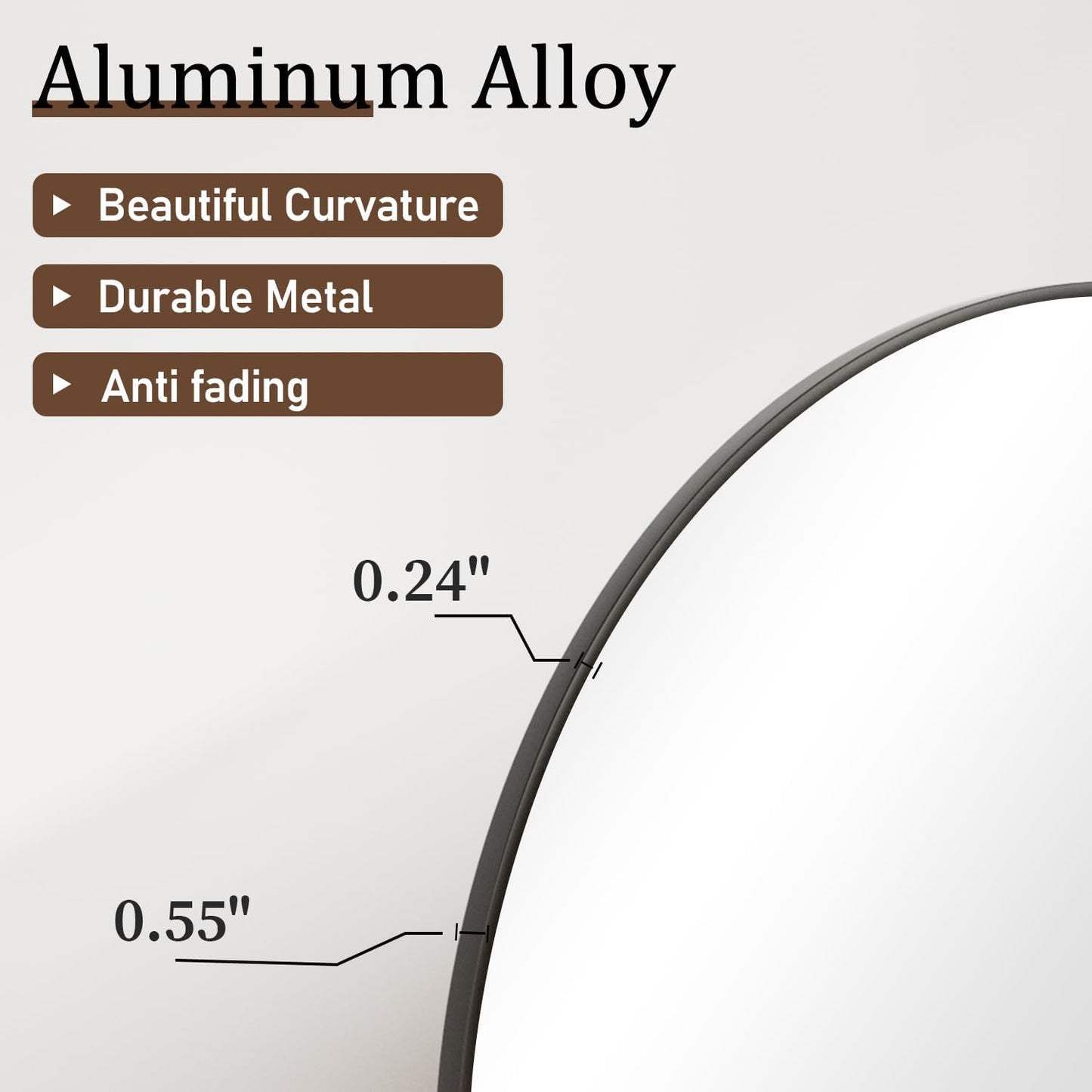 VooBang Arch Mirror Full Length, 26" x 71" Floor Mirror with Stand, Aluminum Alloy Frame Full Body Mirror, Standing Hanging or Leaning Against Wall for Bedroom and Living Room, Black