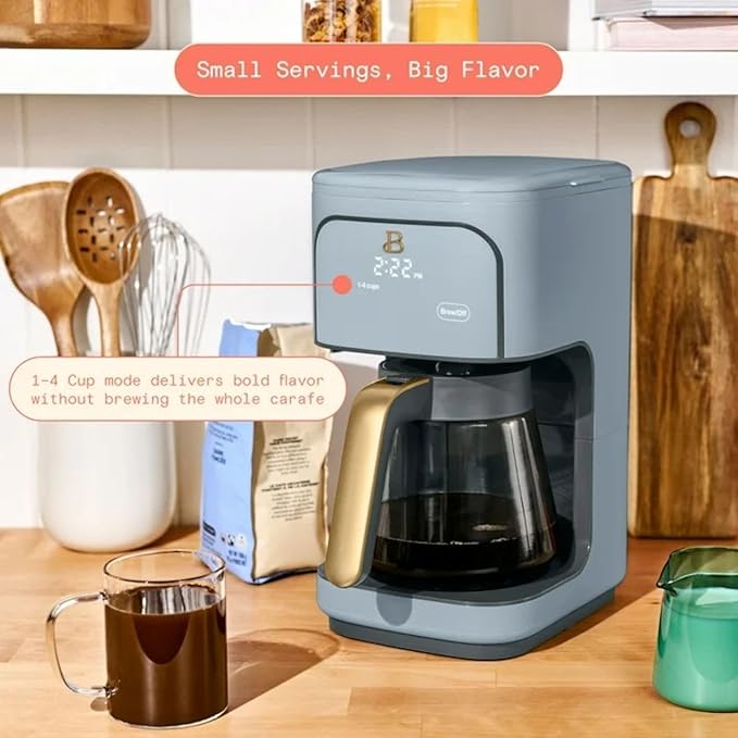 Beautiful 12-Cup Programmable Coffee Maker – Auto Brew, Digital Timer, Glass Carafe (Cornflower Blue)